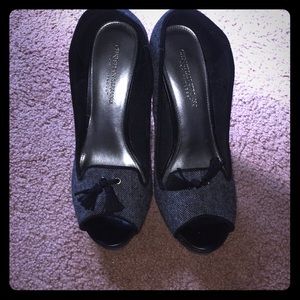 Grey tweed high heels